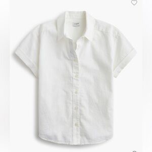 J Crew Classic White linen Short-Sleeve Button-Down Shirt - White 3x new NWT